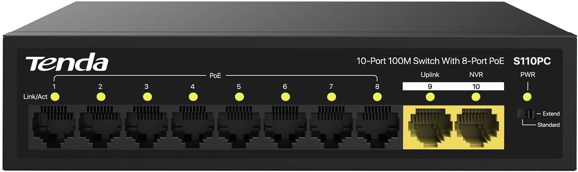 Switch Tenda S110PC 8 Port POE 10/100 - صورة 2 - تندا