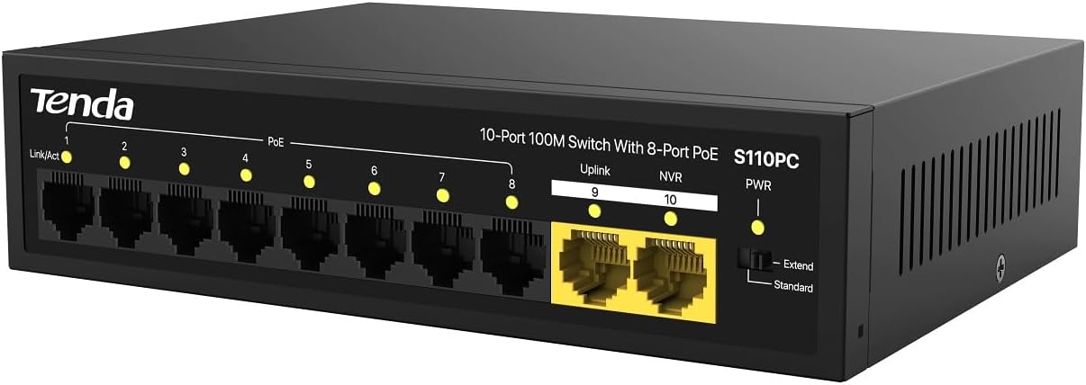 Switch Tenda S110PC 8 Port POE 10/100