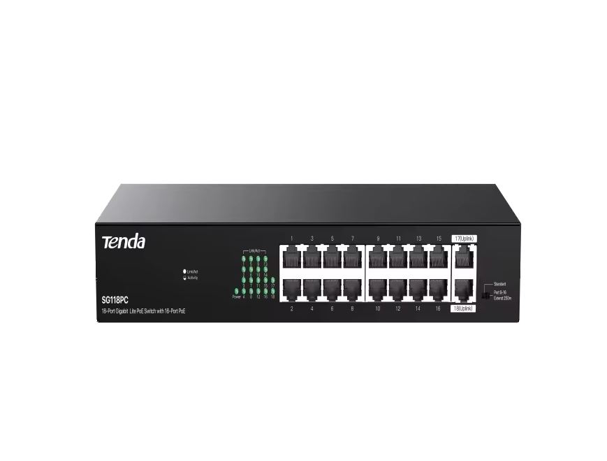 Switch Tenda SG118PC-16 Port POE 10/100/1000 - صورة 3 - تندا