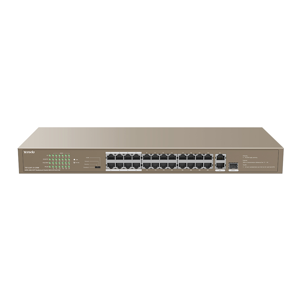 Switch Tenda TEF1126P-24-250W 10/100/1000 - صورة 1 - تندا