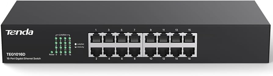 Switch Tenda TEG2216D 16 Port Managed 10/100/1000 - صورة 1 - تندا